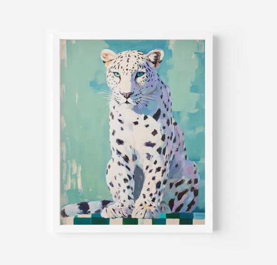 Cheetah Wall Art, Glam Preppy Animal Art Print