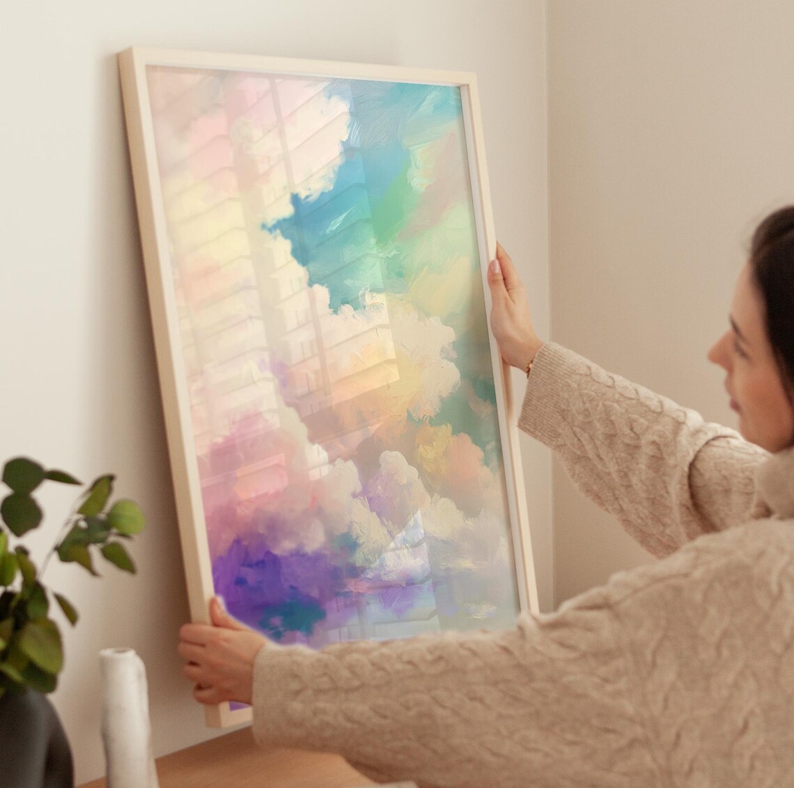 Cloudy Sky Pink And Purple Clouds Poster Print - Image 3