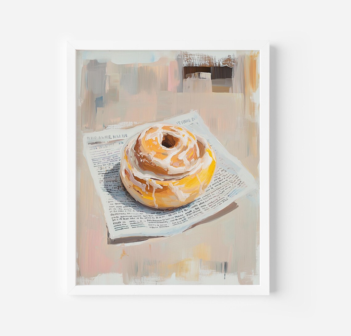 Cinnamon Roll Retro Kitchen Art Print