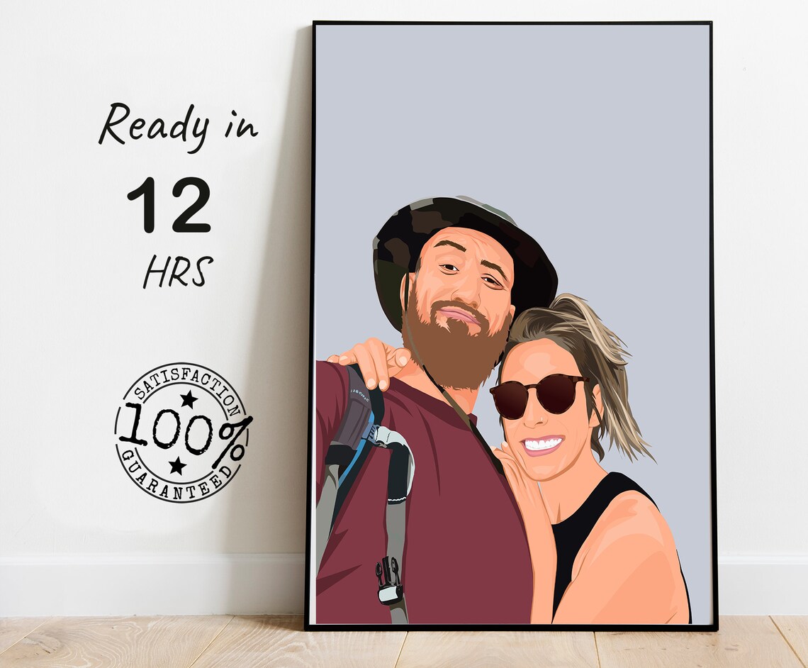 Custom Faceless Couple Travel Selfie Adventure Portrait Poster
