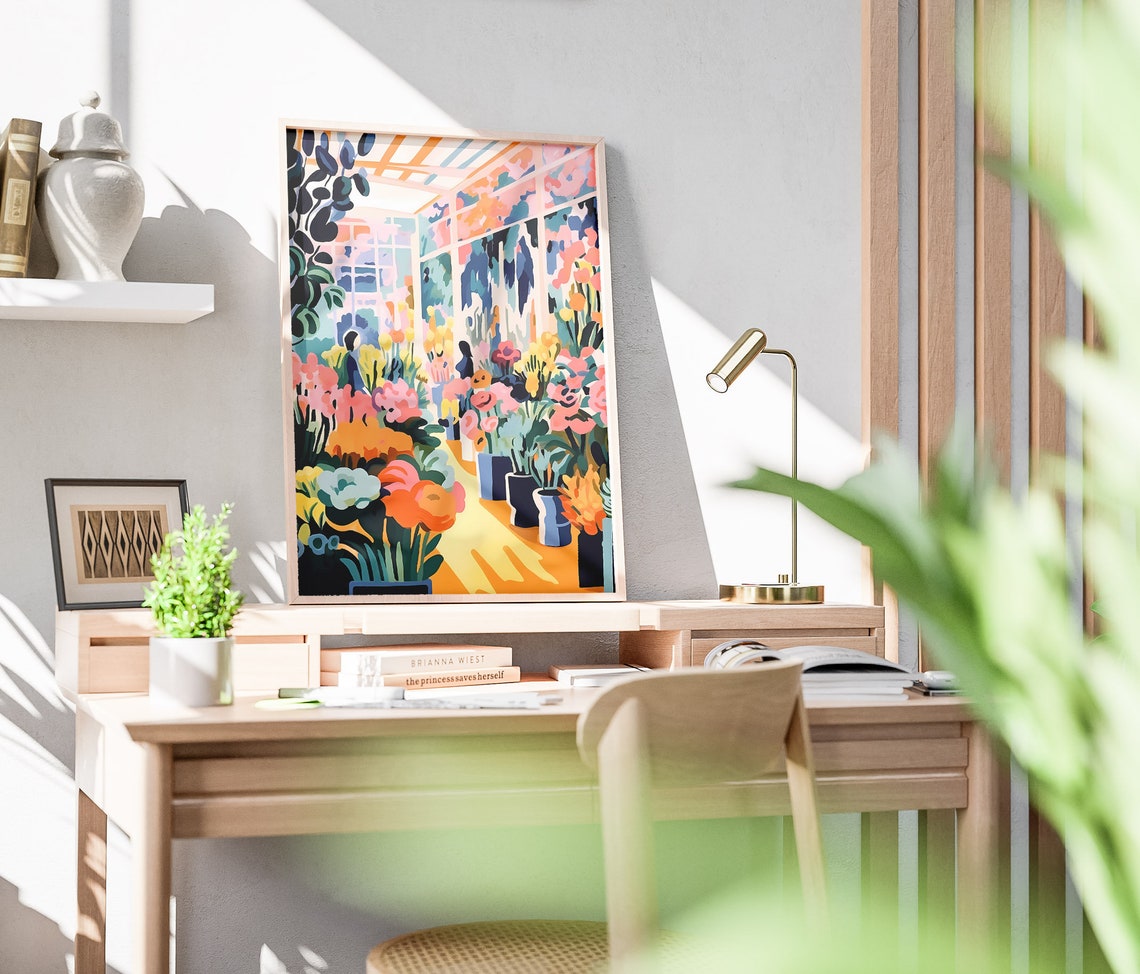 Colorful Abstract Bright Flower Shop Interior Botanical Art Poster - Image 3