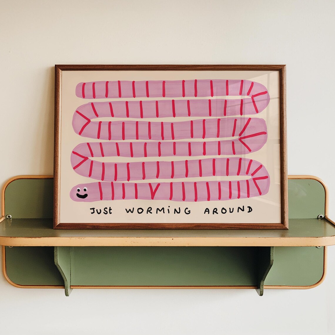 Just Worming Around Nursery Kids Room Art Print