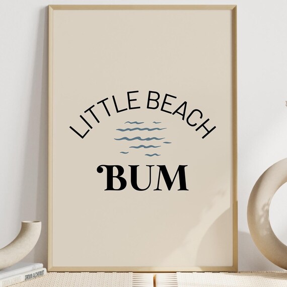 Little Beach Bum Retro Kids Room Art Print