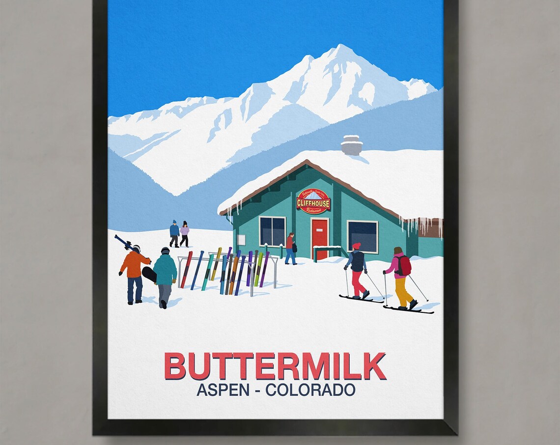 Buttermilk Ski Resort Travel Poster Print