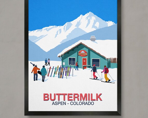 Buttermilk Ski Resort Travel Poster Print