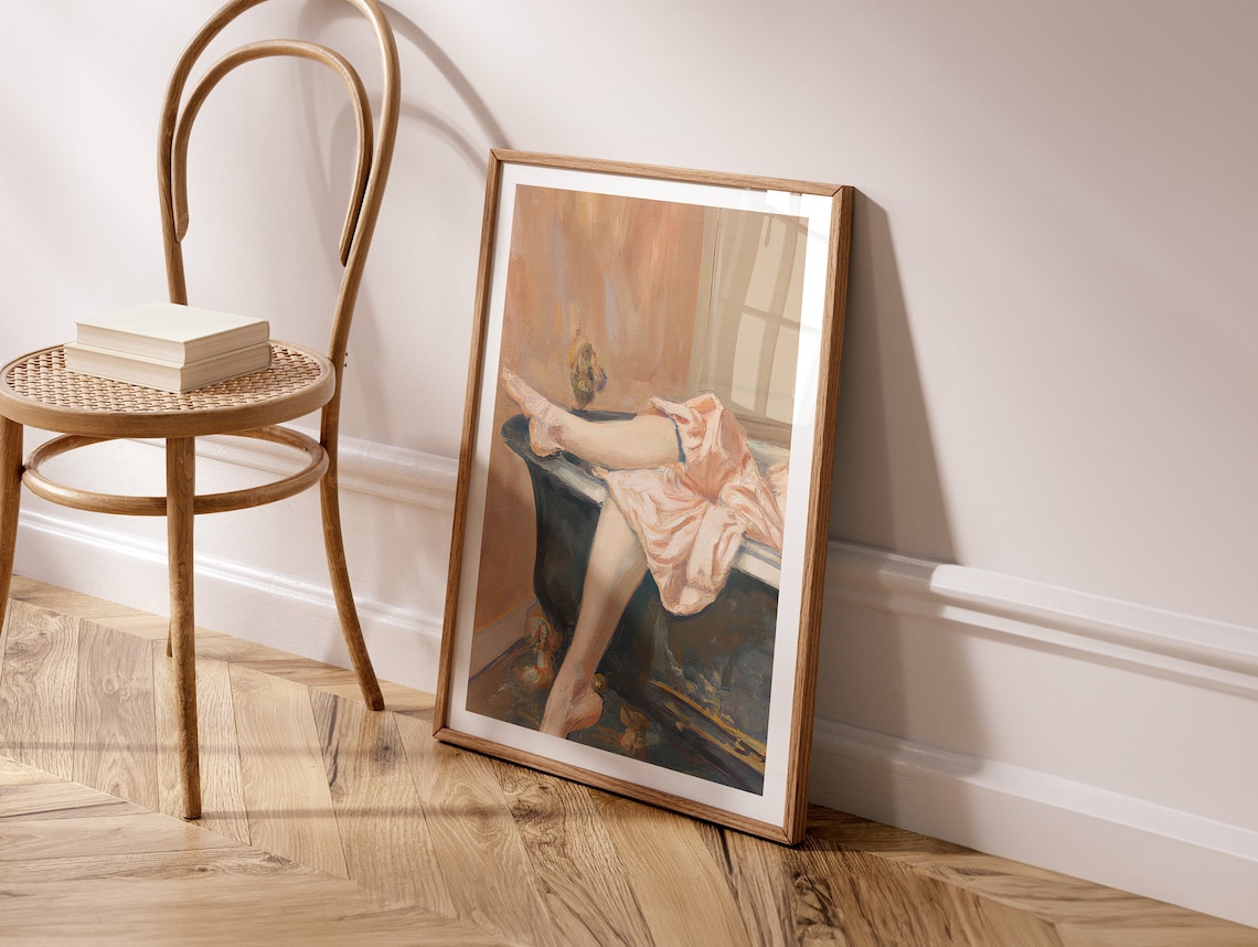 Classical Woman's Bathroom Vintage Style Art Print