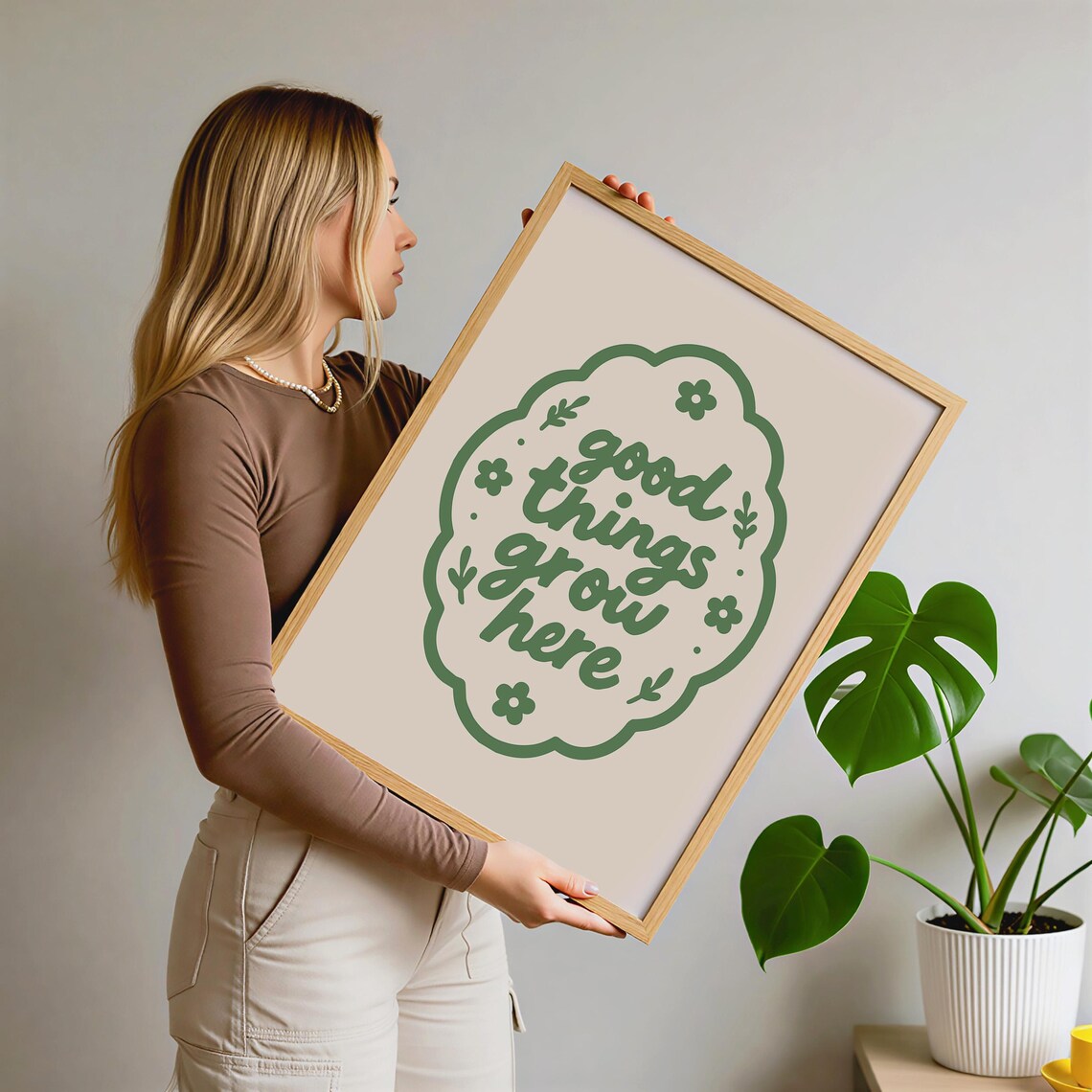 Good Things Grow Here, Minimal Gardening Poster