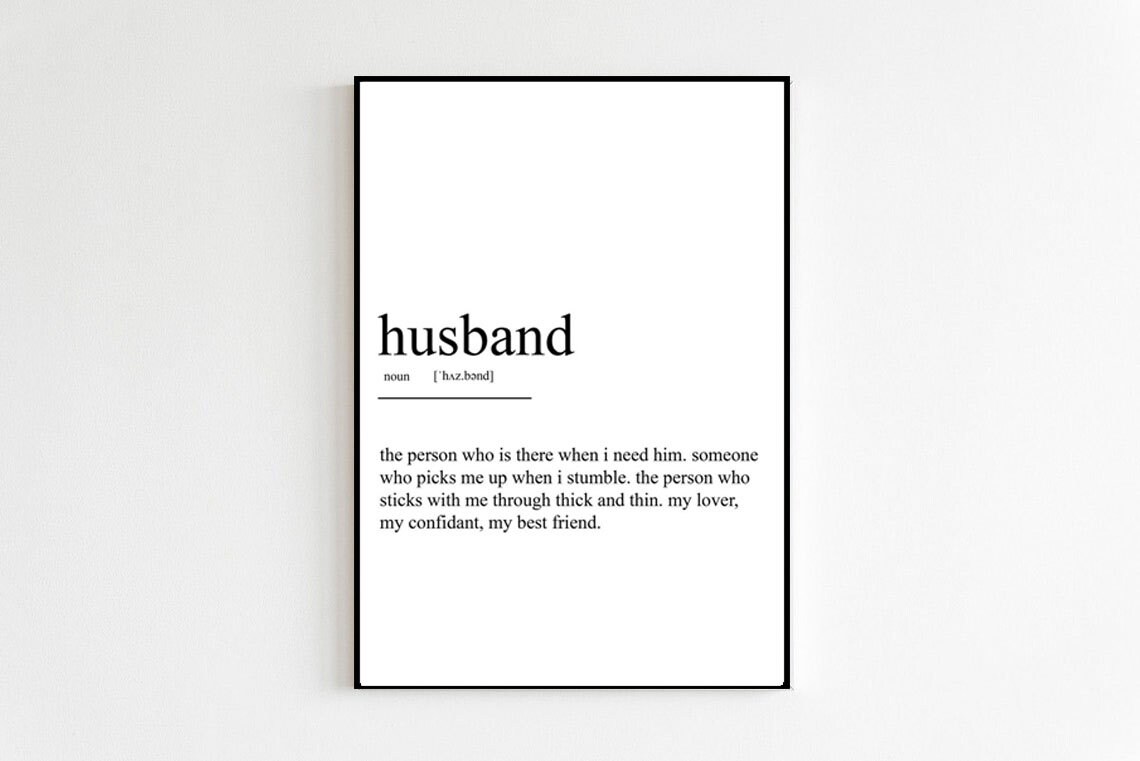Husband Definition Romantic Anniversary Art Print