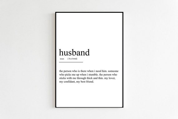 Husband Definition Romantic Anniversary Art Print