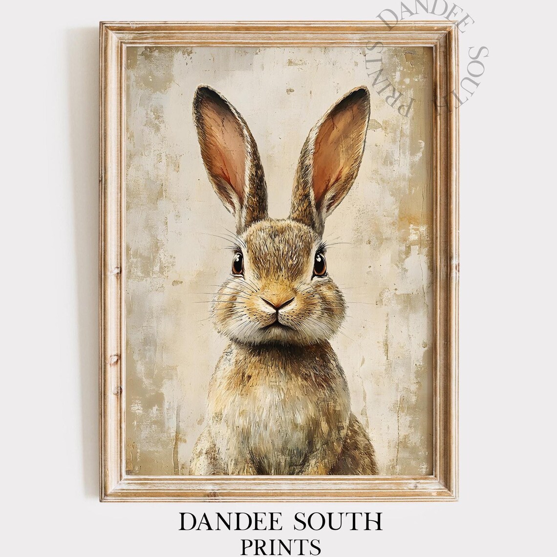 Vintage Bunny Farmhouse Spring Rabbit Art Print
