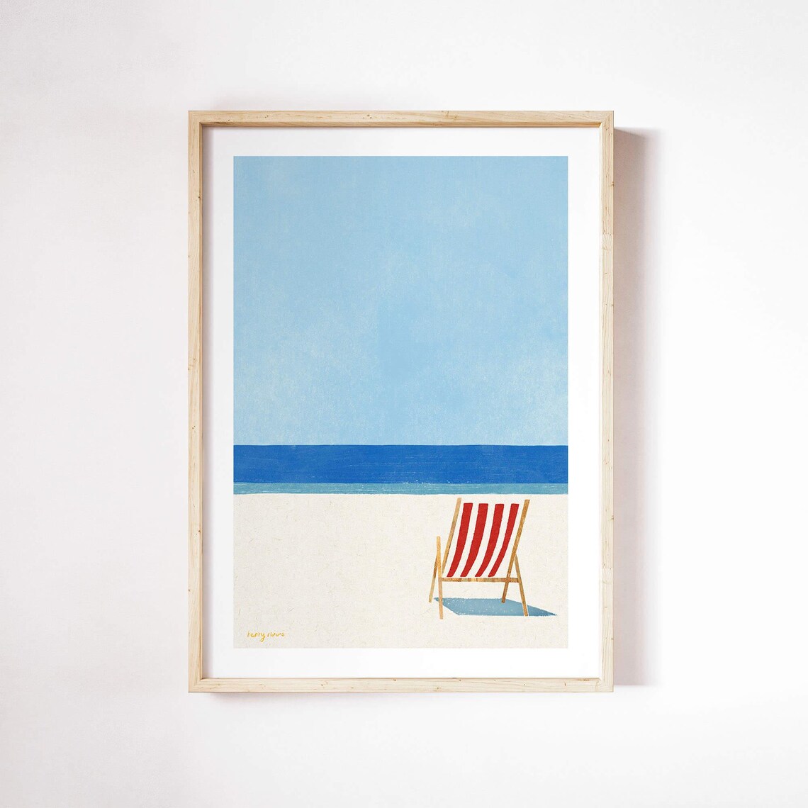 Deckchair Seaside by Henry Rivers, Coastal Travel Poster