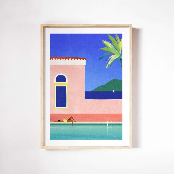 Swimming Pool Print by Henry Rivers, Summer Vacation