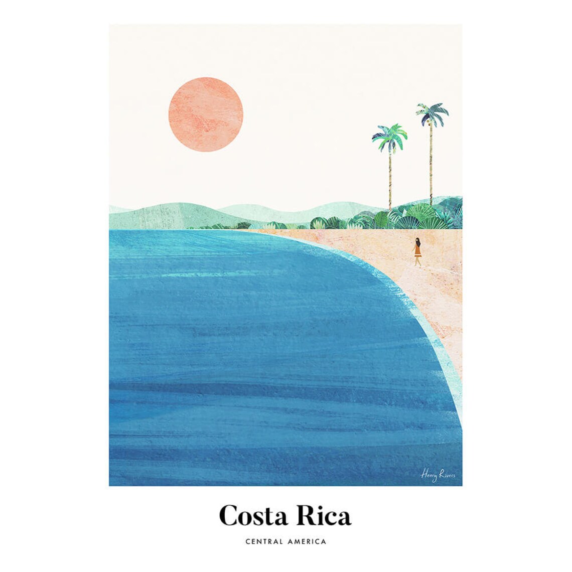 Costa Rica Print By Henry Rivers, Travel Poster - Image 3