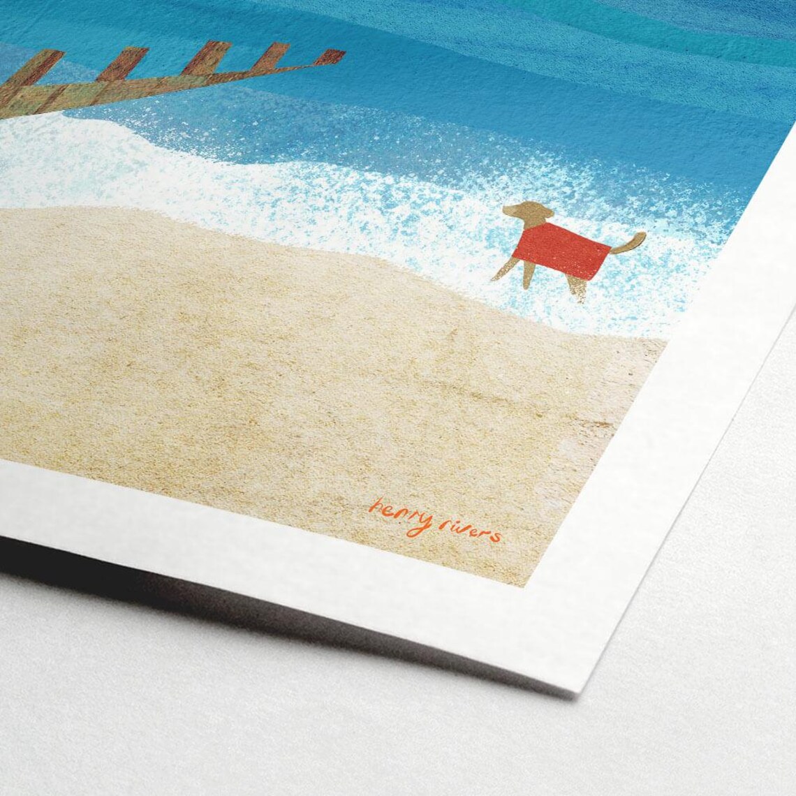 Henry Rivers Beach Dog Walk, Seaside Art Print - Image 2