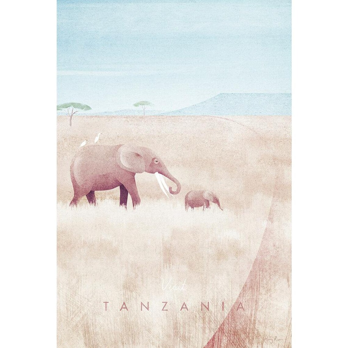 Tanzania Safari Travel Poster, Minimalist Vintage Retro - Image 2