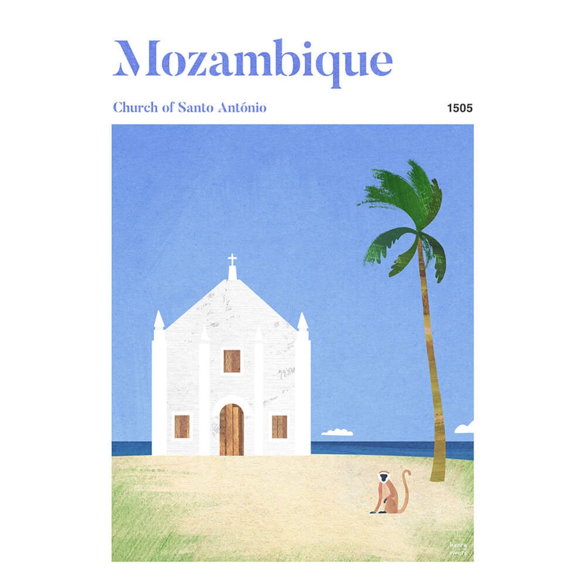 Mozambique Santo Antnio Church Travel Poster - Image 3