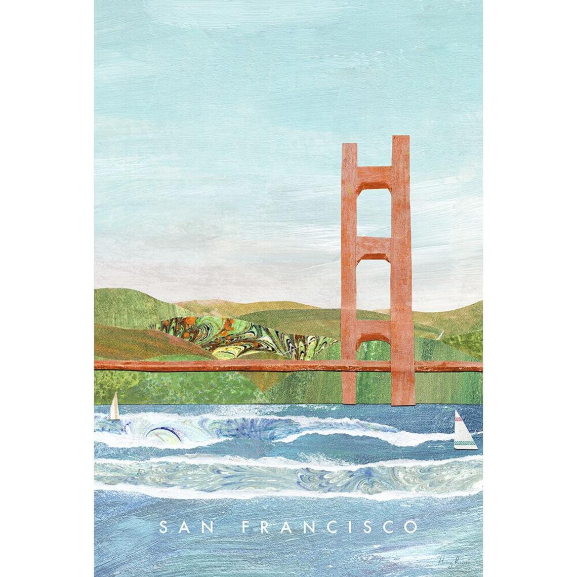 San Francisco Bay Vintage Travel Poster, Art Print - Image 2