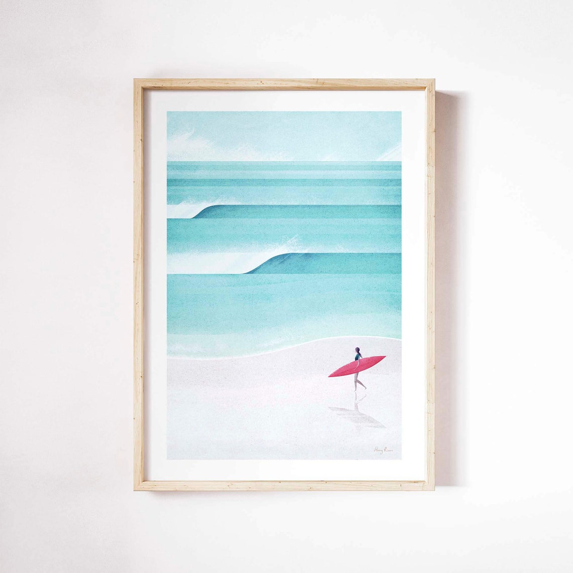 Henry Rivers Surf Girl Beach Poster