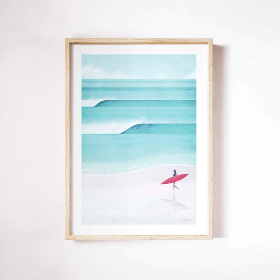 Henry Rivers Surf Girl Beach Poster