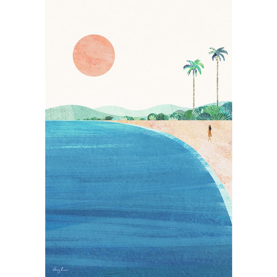 Tropical Beach Print by Henry Rivers, Summer Poster - Image 3