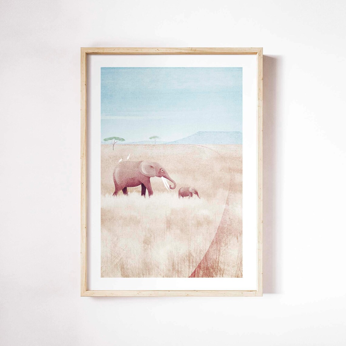 Elephants by Henry Rivers Safari Art Poster