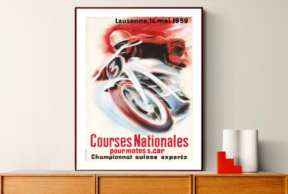 Courses Nationales Championnat Suisse Experts Vintage Motorcycle Poster Poster Paper Or Print Gift Idea