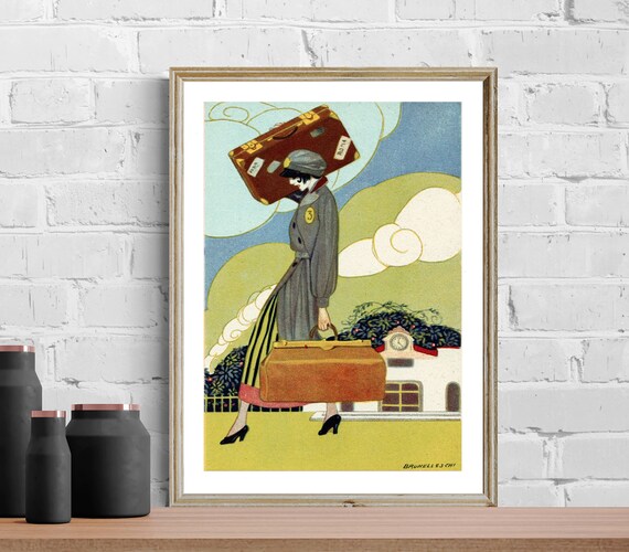 Umberto Brunelleschi Fashion Travel Poster, Deco