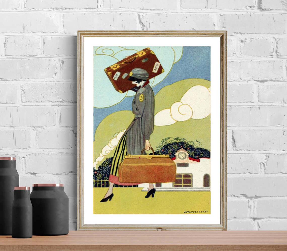 Umberto Brunelleschi Fashion Travel Poster, Deco