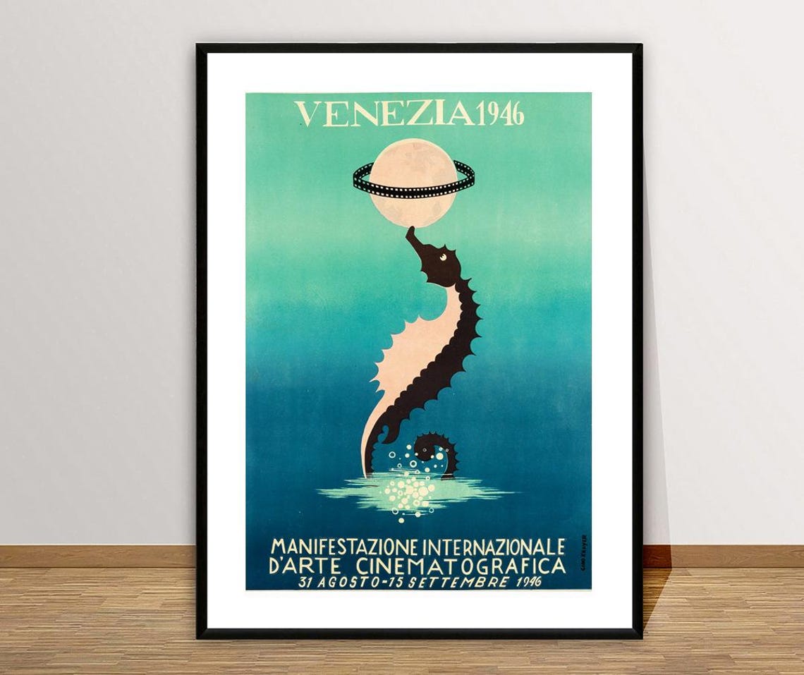 Venezia Manifestazione Internazionale Darte Cinematografica 1946 Vintage Travel Poster Vintage Entertainment Poster Gift Idea - Image 2