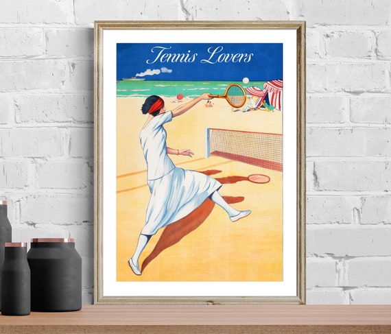 Tennis Lovers Vintage Sport Poster Artwork For Tennis Lovers Gift Idea Wall Decor