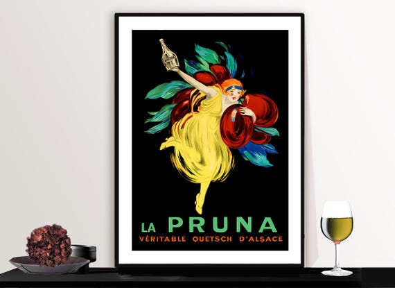 La Pruna Vintage Fooddrink Poster Beverage Art Gift Idea Wall Decor