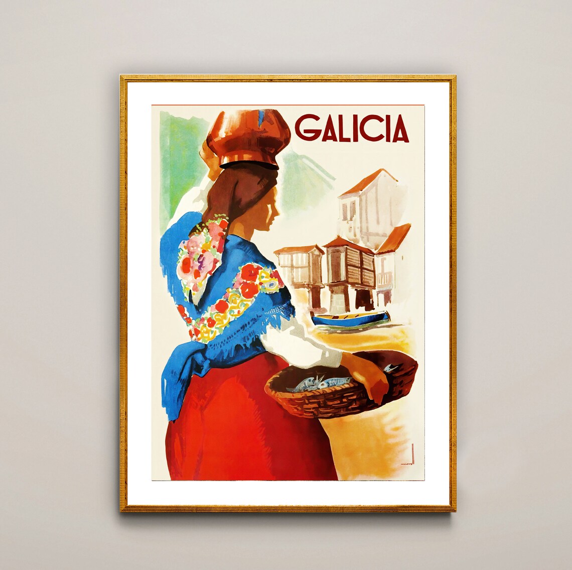 Galicia Spain Vintage Travel Poster, Travel Poster