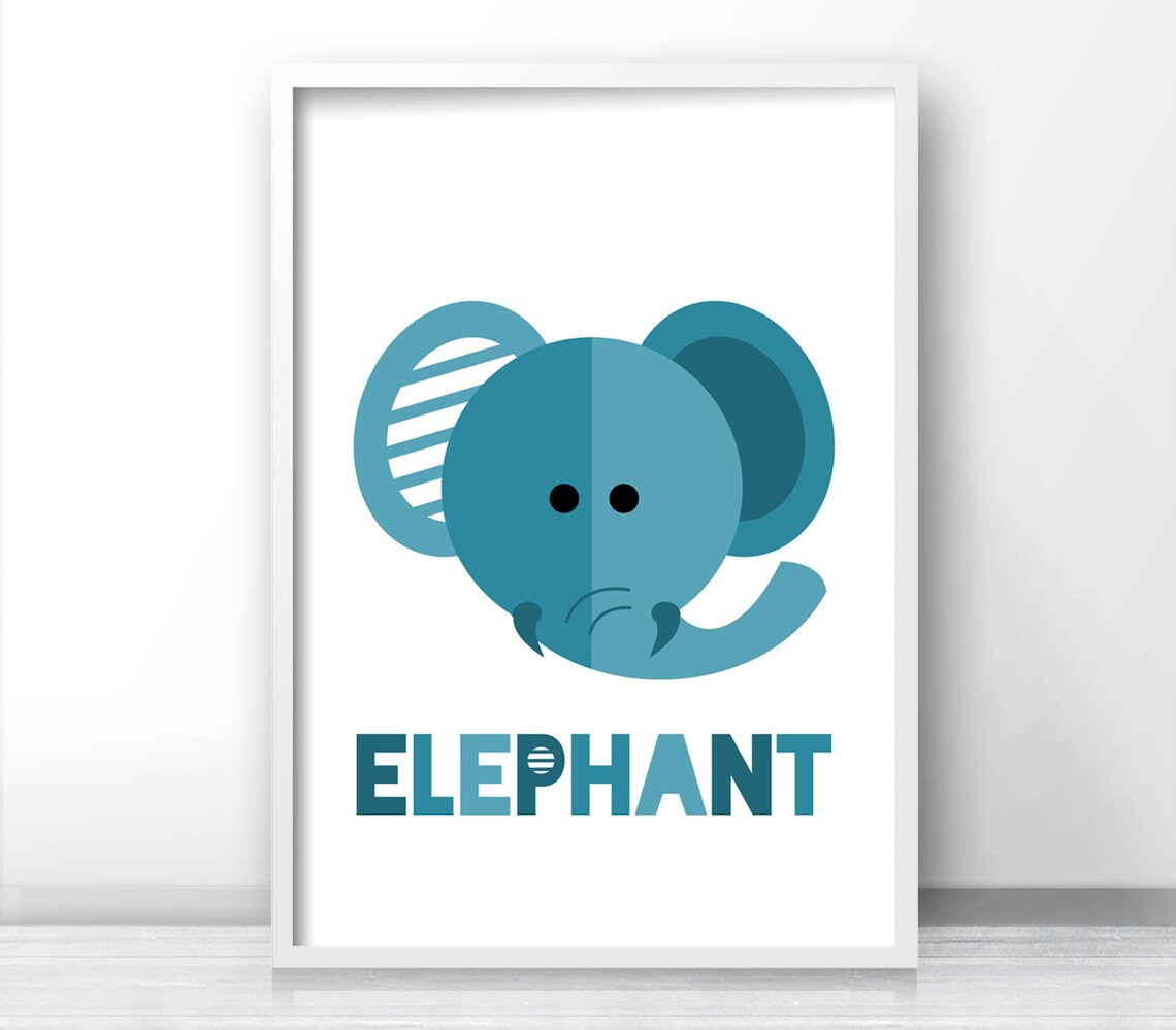 Elephant Nursery Art Print, Safari Nursery Decor - Image 2