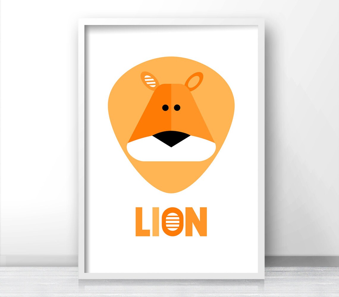 Lion Nursery Animal Art Print, Kids Room Decor - Image 2