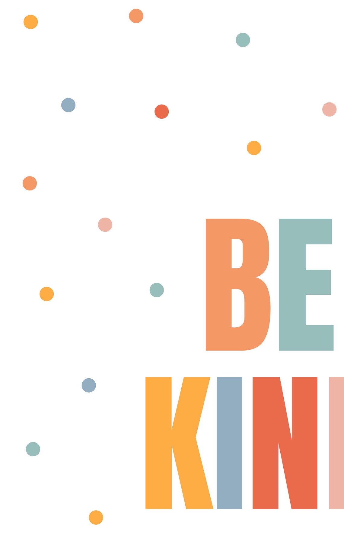 Be Kind Quote Bright Colors Nursery Print Kids Playroom Wall Art - Image 2