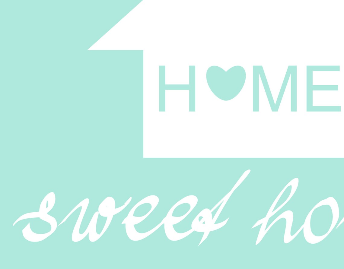 Home Sweet Home Quote Art Print, Mint Home Decor - Image 3