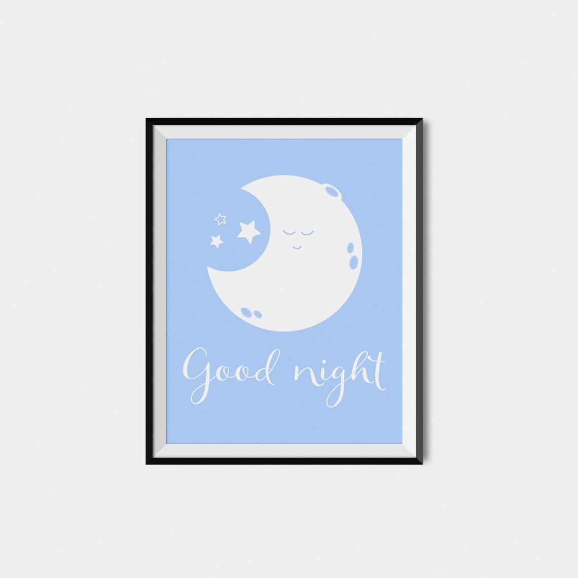 Moon and Stars Nursery Art Print, Baby Wall Decor - Image 2