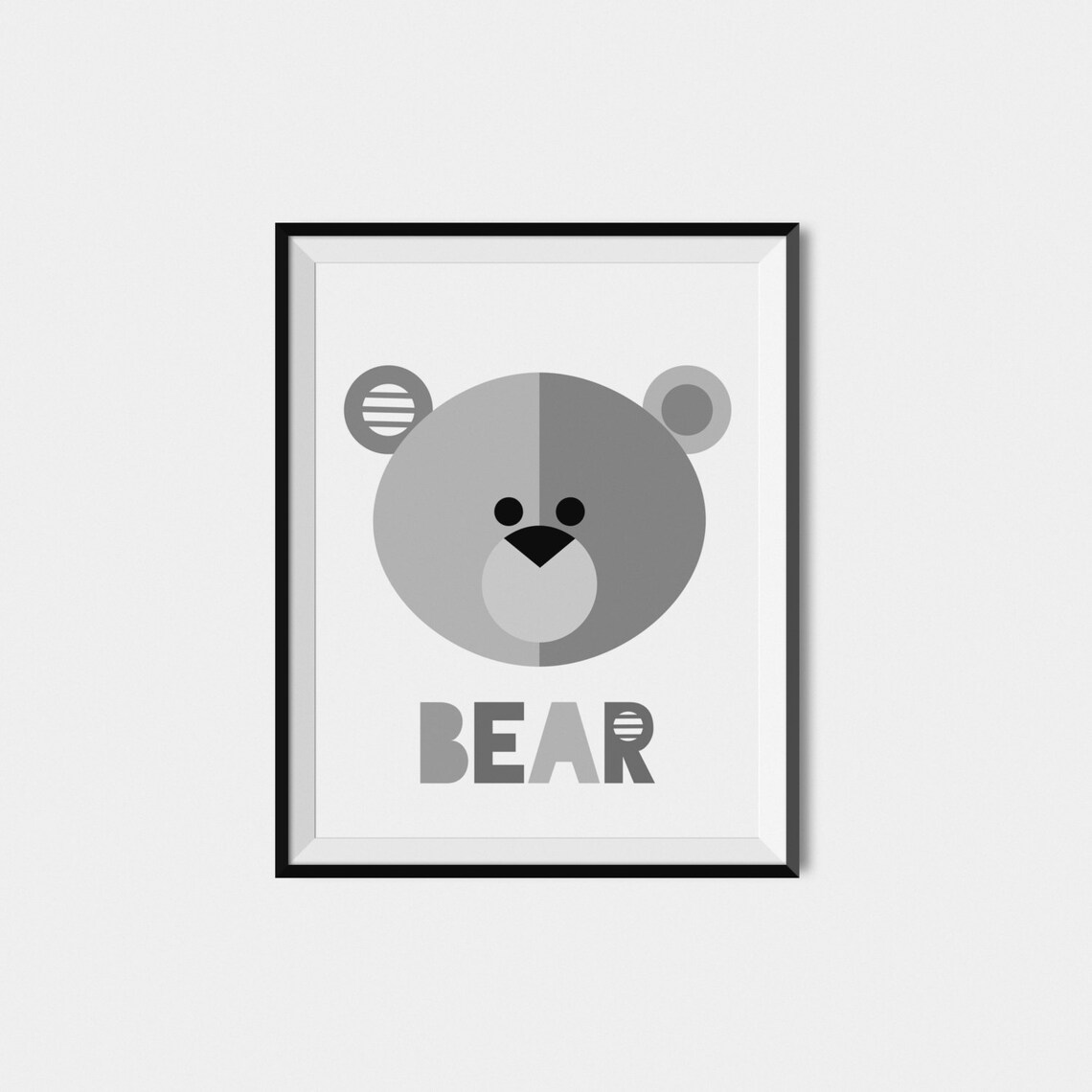 Bear Nursery Wall Art Print, Gray Nursery Decor - Image 2