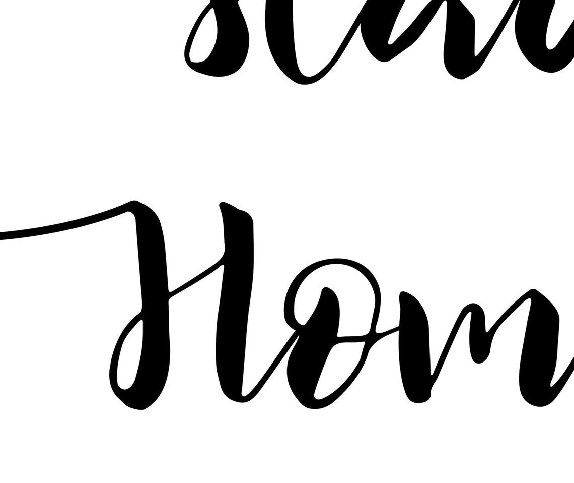 Let's Stay Home Quote Typography Wall Art Print - Image 3