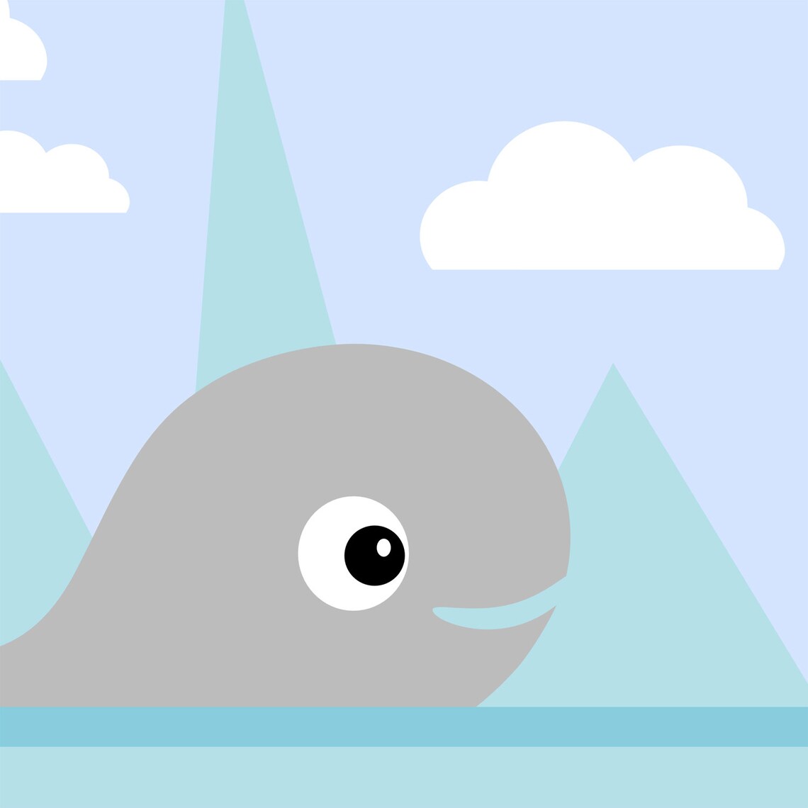 Whale Nursery Art Print, Ocean Baby Boy Decor - Image 4