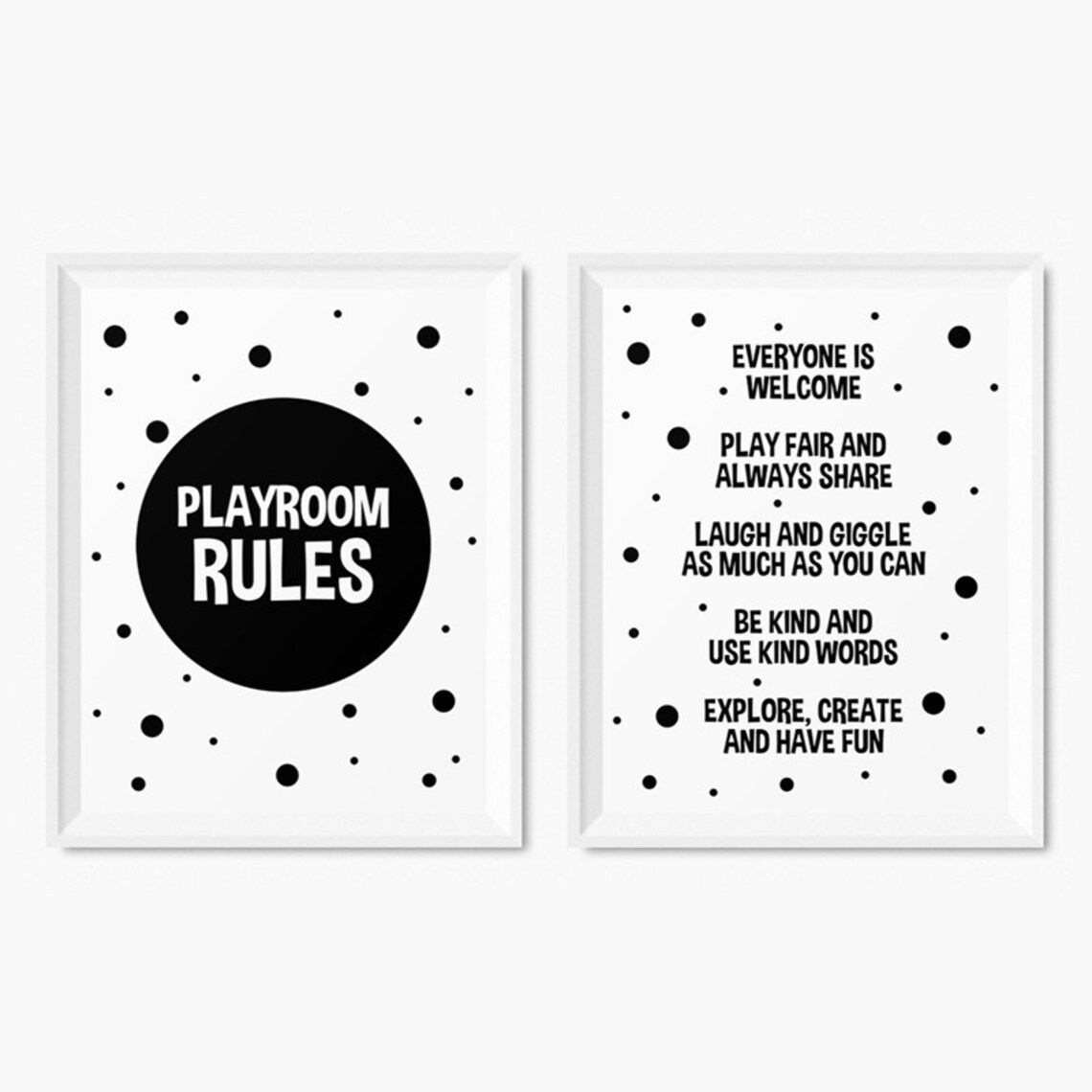 Playroom Rules Monochrome Art Print, Nursery Decor - Image 2