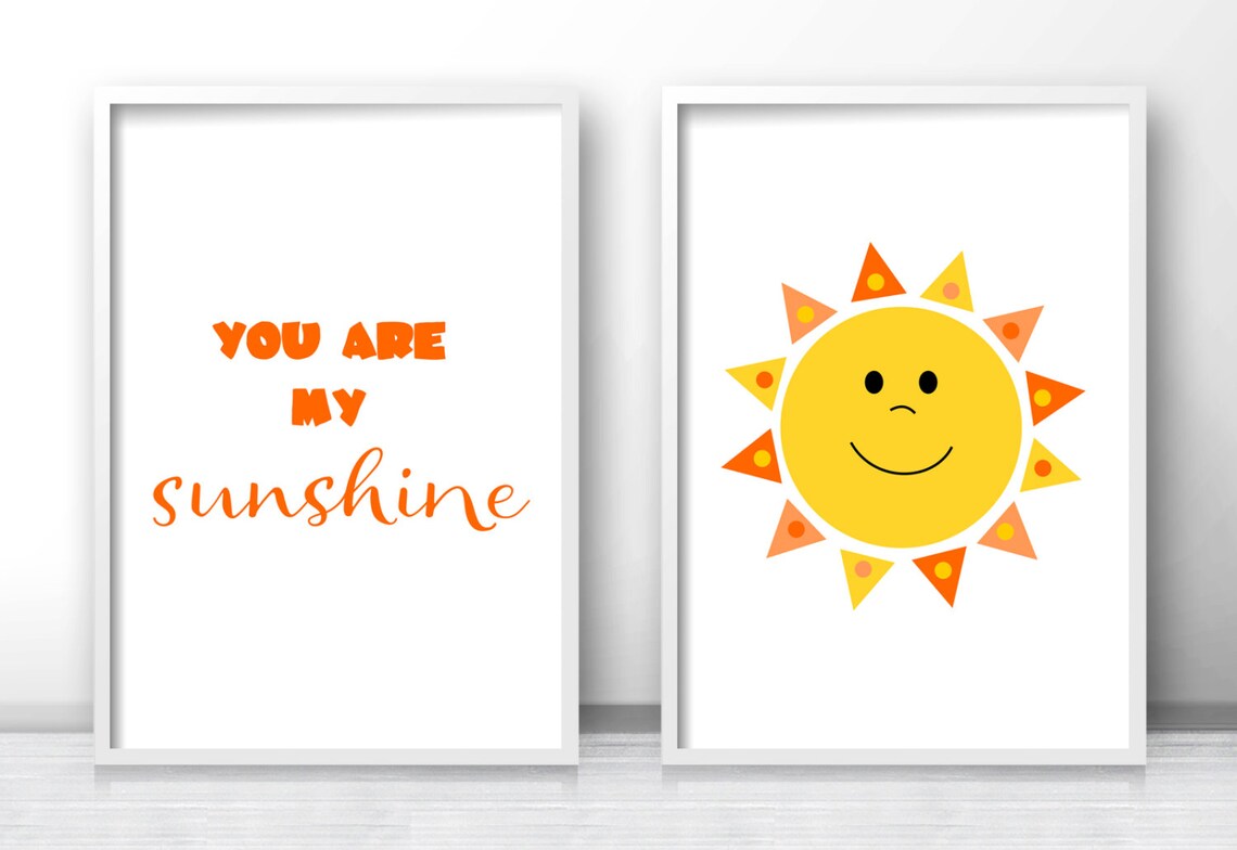 You Are My Sunshine Kids Nursery Quote Art Print - Image 4