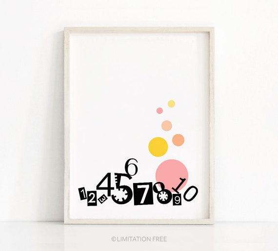 Kids Wall Art Instant Modern Kids Room Print Numbers Playroom Decor Kids Art Print Kids Wall Decor