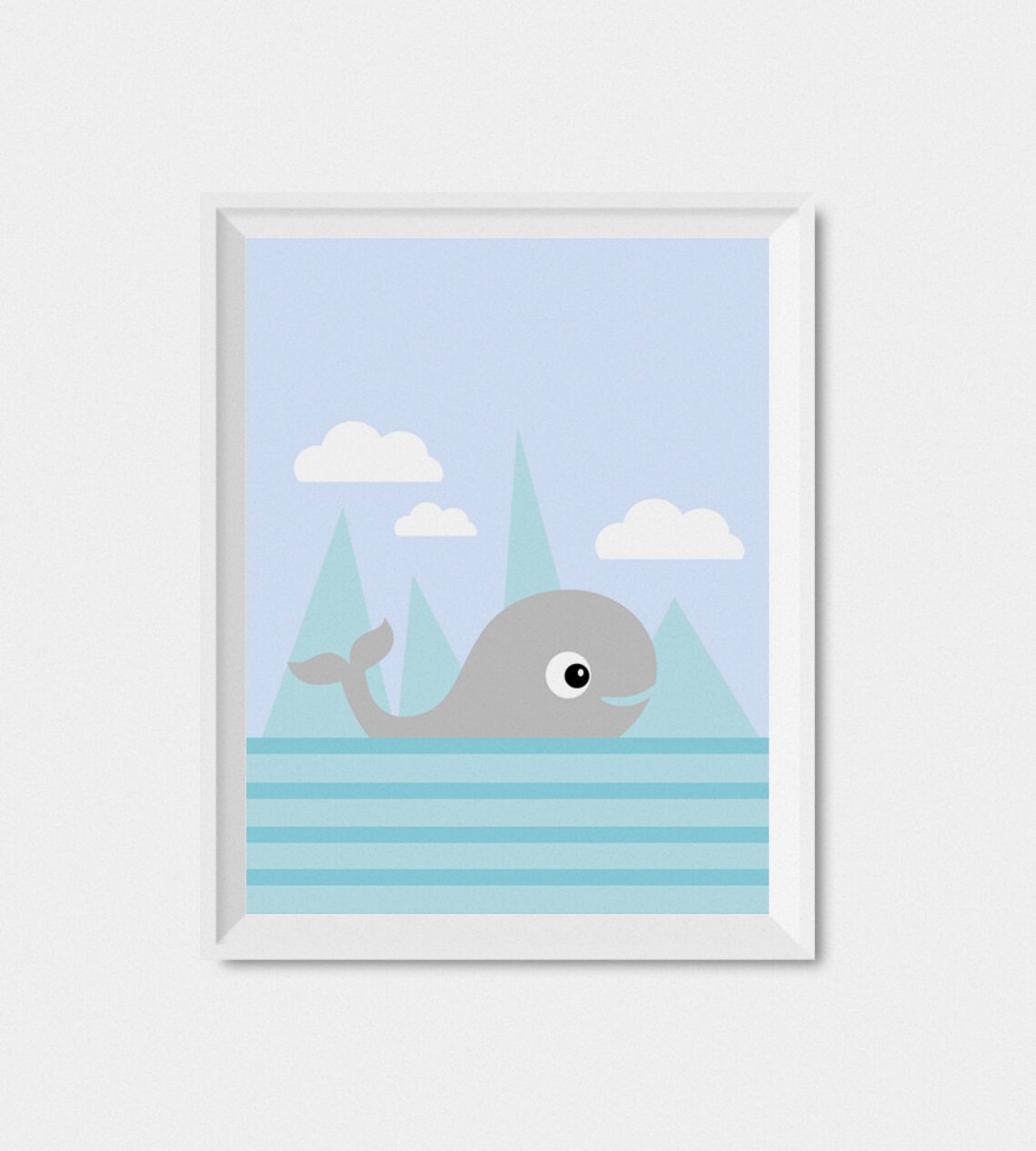 Whale Nursery Art Print, Ocean Baby Boy Decor - Image 2