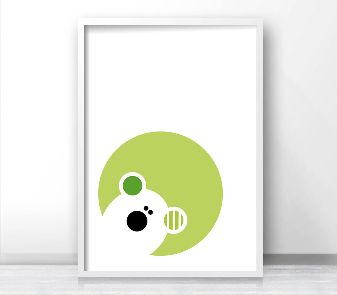 Bear Nursery Art Print, Modern Kids Room Decor - Image 4