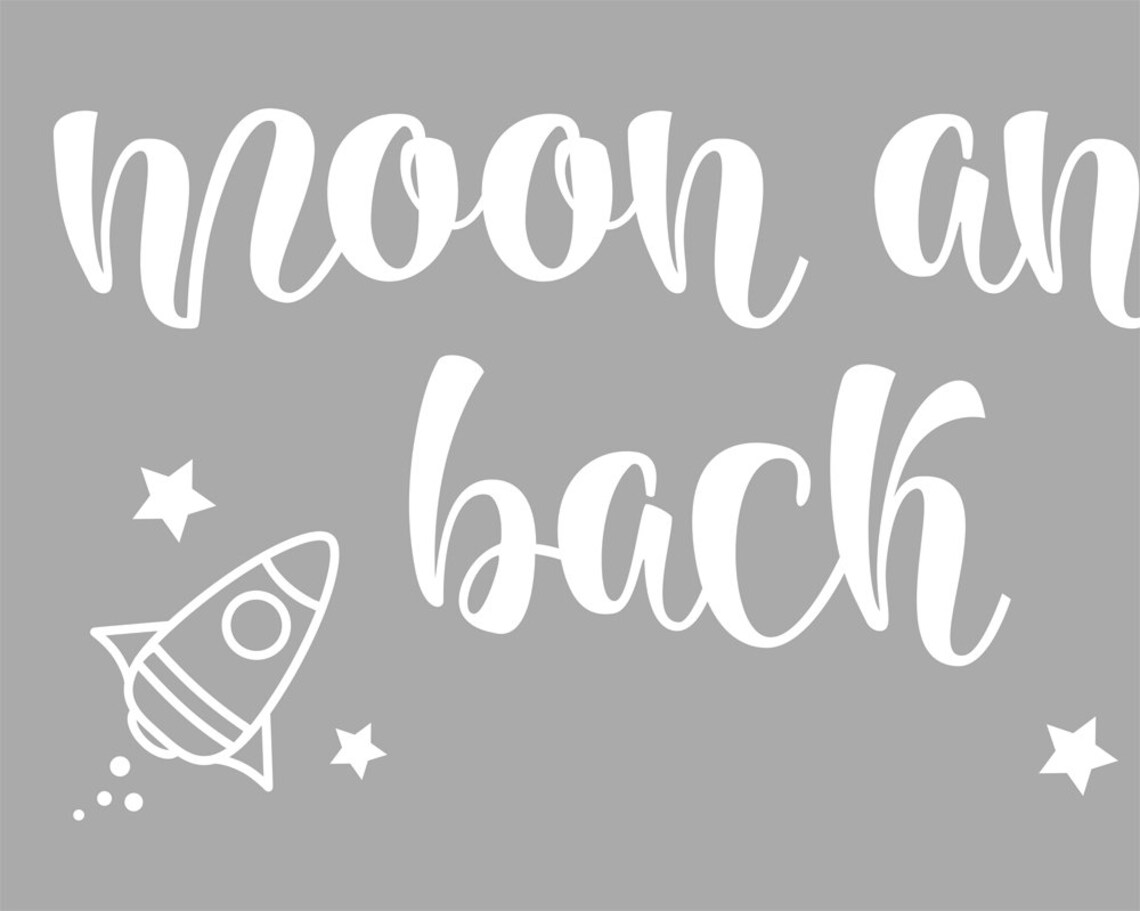 To The Moon And Back Nursery Wall Art Poster, Grey Decor - Image 3