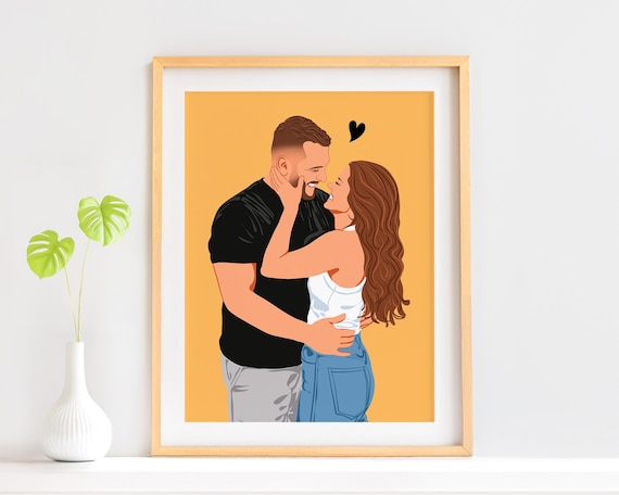 Faceless Portrait Custom Illustration, Personalized Gift