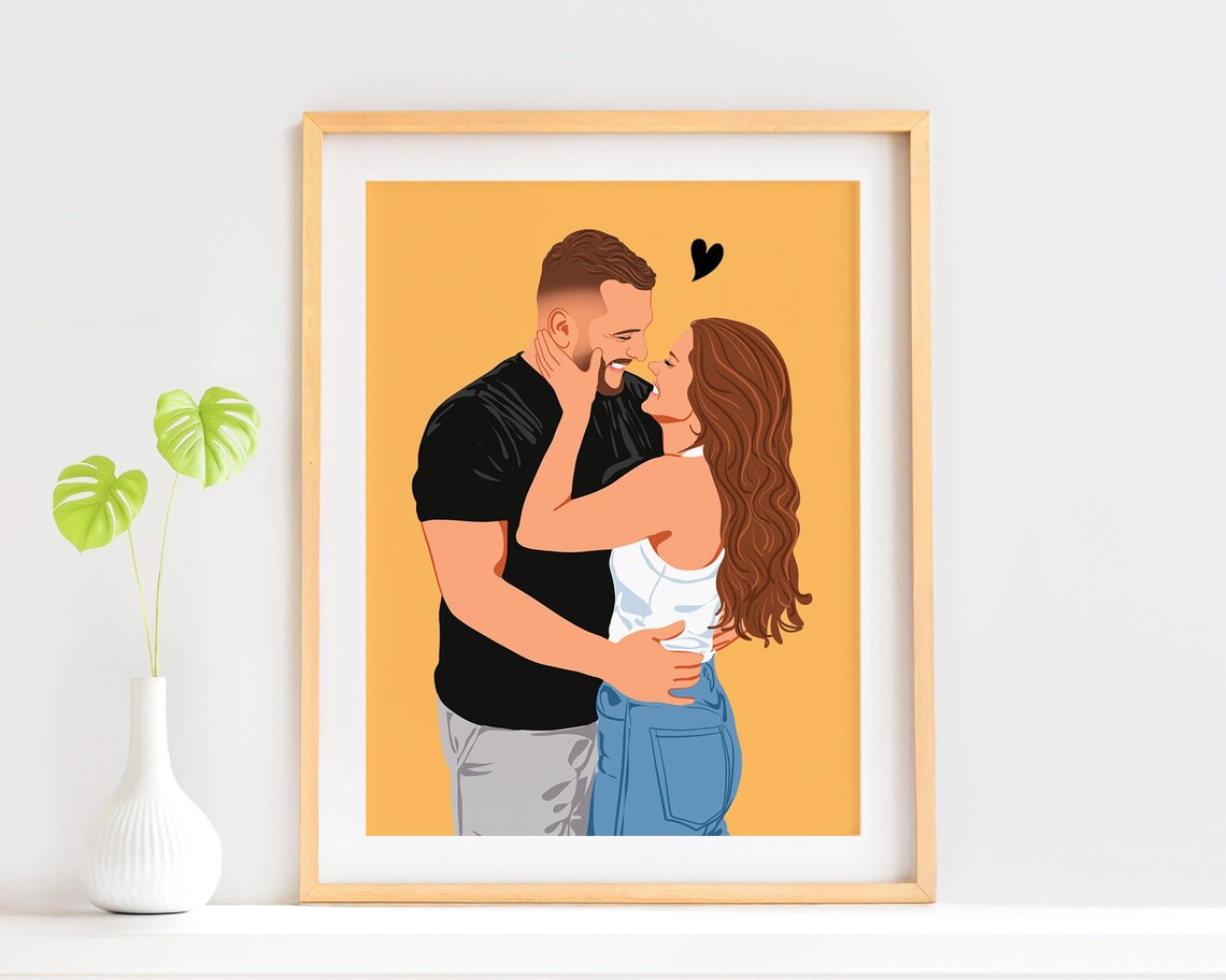 Faceless Portrait Custom Illustration, Personalized Gift
