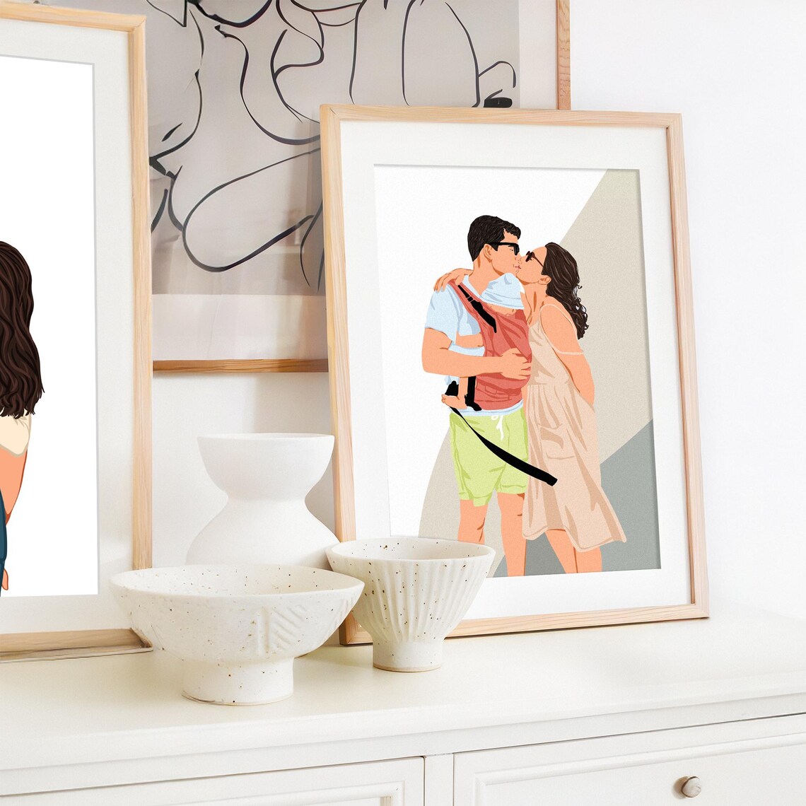 Custom Family Portrait Christmas Gift, Art Print - Image 3