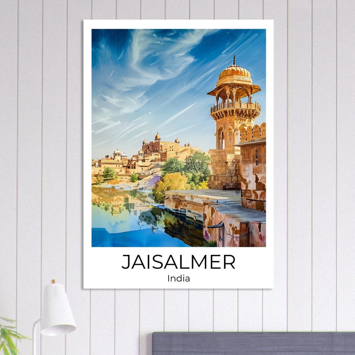 Jaisalmer India Watercolor Travel Poster Rajasthan Jaisalmer Travel Print Jaisalmer Watercolor Poster Wall Art India Rajasthan Print - Image 4